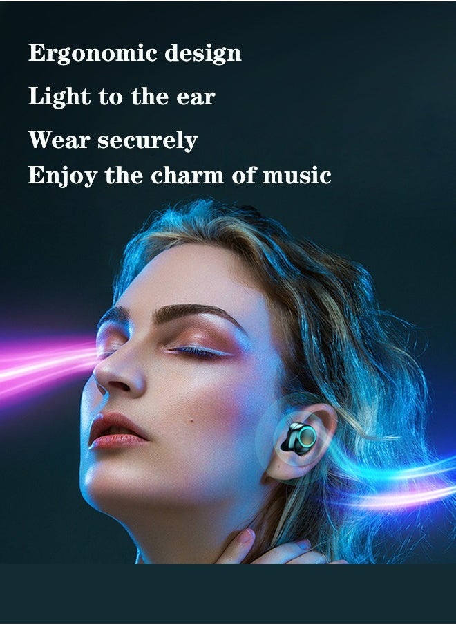 True Wireless Earbuds, HiFi Stereo Ear Buds, Bluetooth 5.4 Ultra-fast Connection In-Ear Earphone with Magnetic 2000mAh Charging Case,Type-c Cltra-fast Charging In-ear Music Headset Built in Mic for Clear Voice Call, Active Noise Cancellation Headphone,Waterproof and Anti-sweat,Black