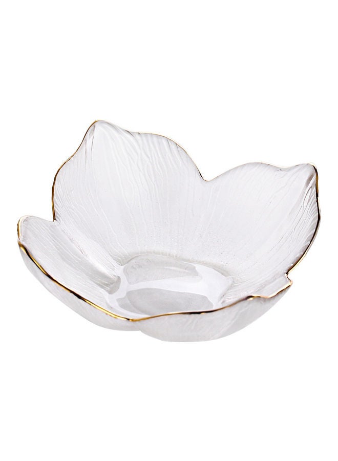 Lily Pattern Glass Bowl Clear/Gold 19.5x19.5x7.3cm