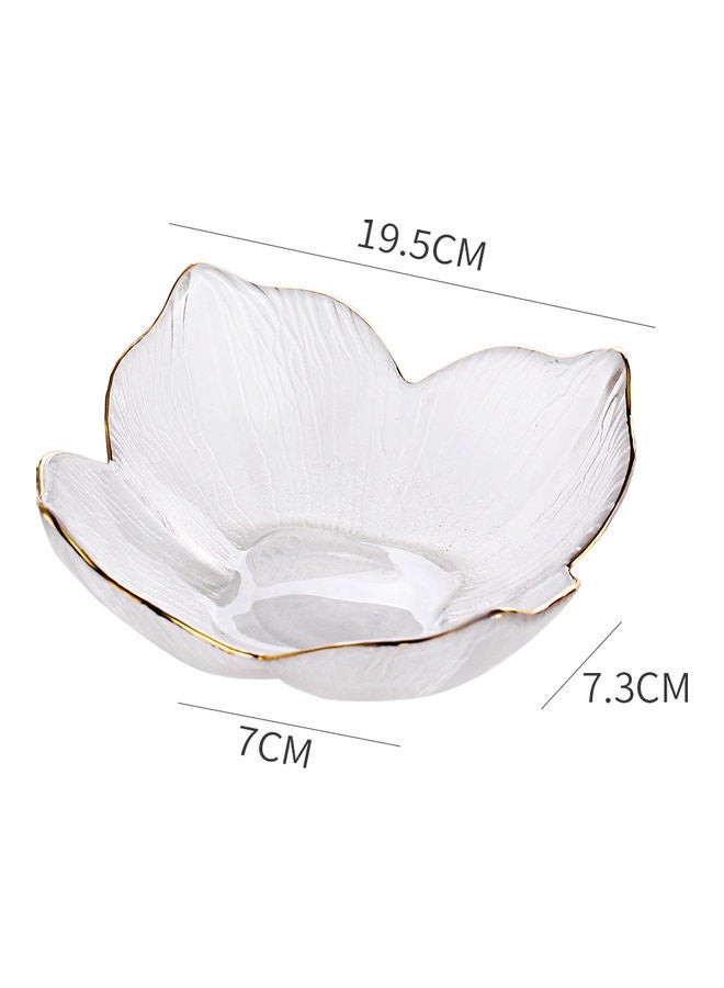 Lily Pattern Glass Bowl Clear/Gold 19.5x19.5x7.3cm