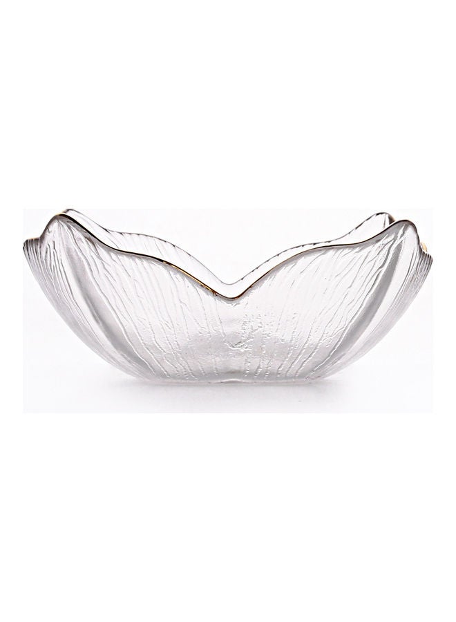 Lily Pattern Glass Bowl Clear/Gold 19.5x19.5x7.3cm