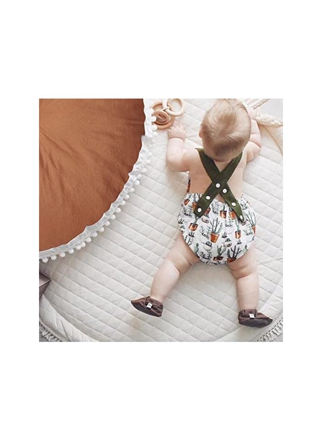 Large Floor Pillow Kids Floor Cushion Seating, Big Circle Baby Pillow, Round Floor Pillows Seating for Infant Toddler Child, Oversized Pillow Mat for Reading Nook Teepee Playroom Nursery Canopy, Brown