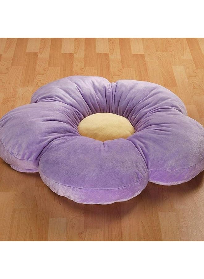 Butterfly Flower Floor Pillow Seating Cushion, For A Reading Nook, Bed Room, Or Watching Tv. Softer And More Plush Than Area Rug Or Foam Mat,Purple,Medium 20