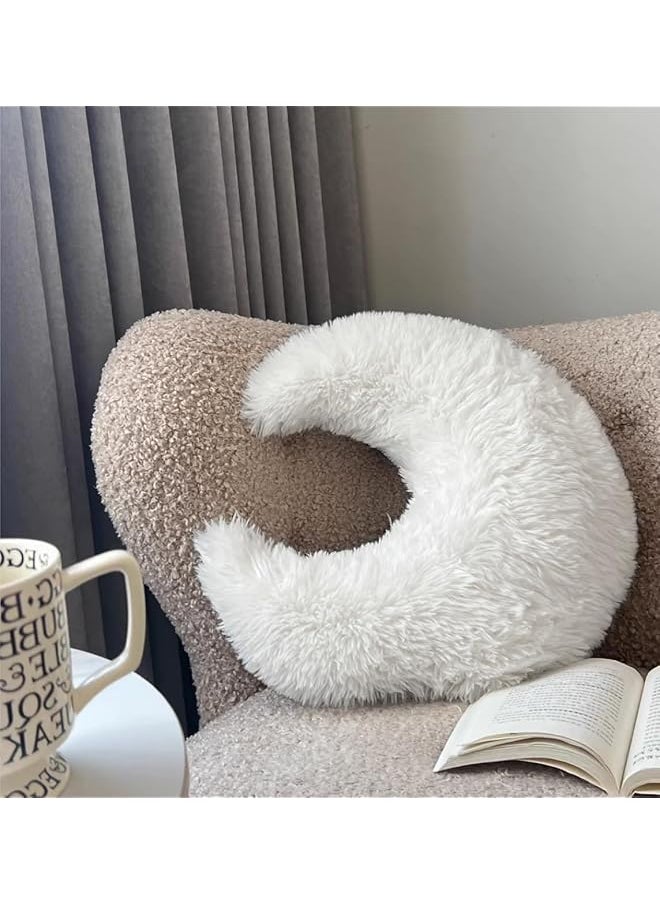 Moon Shaped Throw Pillow, Soft Star Shaped Couch Cushion Pillow Decorative Throw Pillows for Bed Sofa Couch, Home Decor Cute Fluffy Plush Throw Pillow Gift for Bedroom