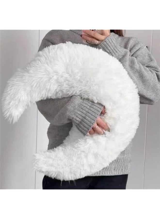 Moon Shaped Throw Pillow, Soft Star Shaped Couch Cushion Pillow Decorative Throw Pillows for Bed Sofa Couch, Home Decor Cute Fluffy Plush Throw Pillow Gift for Bedroom