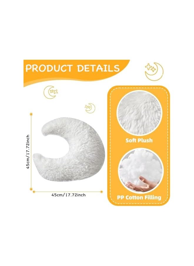 Moon Shaped Throw Pillow, Soft Star Shaped Couch Cushion Pillow Decorative Throw Pillows for Bed Sofa Couch, Home Decor Cute Fluffy Plush Throw Pillow Gift for Bedroom