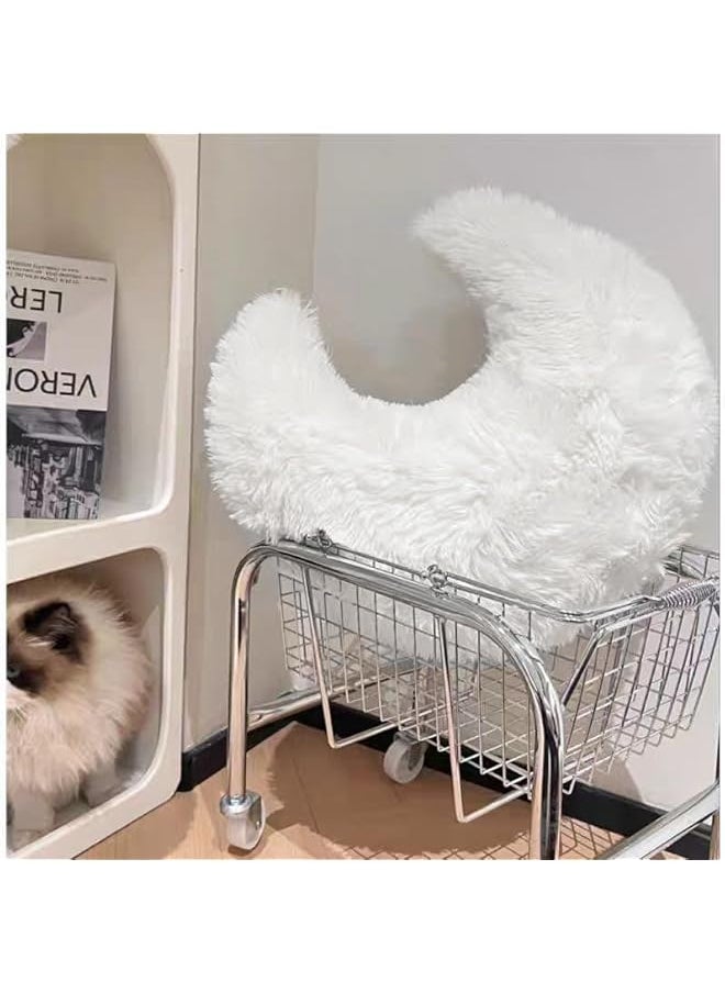 Moon Shaped Throw Pillow, Soft Star Shaped Couch Cushion Pillow Decorative Throw Pillows for Bed Sofa Couch, Home Decor Cute Fluffy Plush Throw Pillow Gift for Bedroom