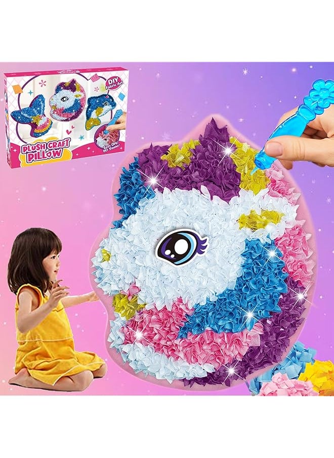 Unicorns toys for girls,Unicorn Plush Craft Pillow, DIY Fabric by Number Art Kits for Kids, Make Your Own Unicorn Pillow, Kids Creative Learning Activities, Fun with Bright Colors, Plush poke art Toys