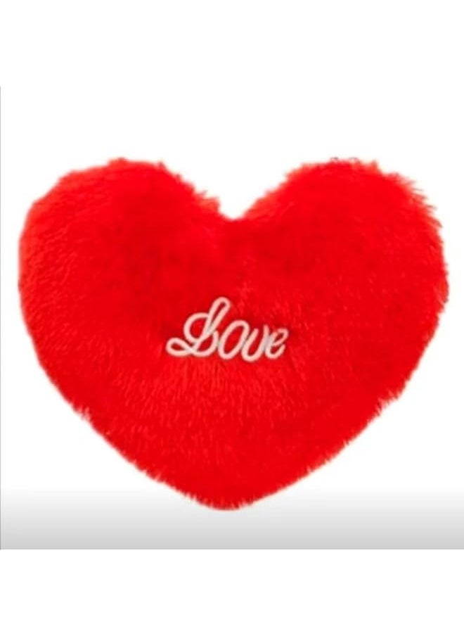 ''Red Heart Pillow/Cushion with Love Text/Soft Decorative-for sofafor a Reading Bed Room/or Watching TV/Plush Pillow/Romantic Gift for Girls Home Car/ & Valentine’s Day Soft Pillow, (37 x 26 cm)