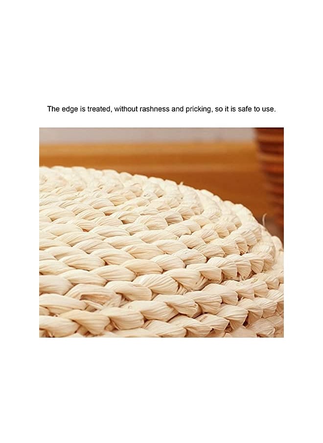 Sitting Cushion Round Straw Weave Handmade Floor Pouf Soft Widely Applied Flexible 30 * 30cm