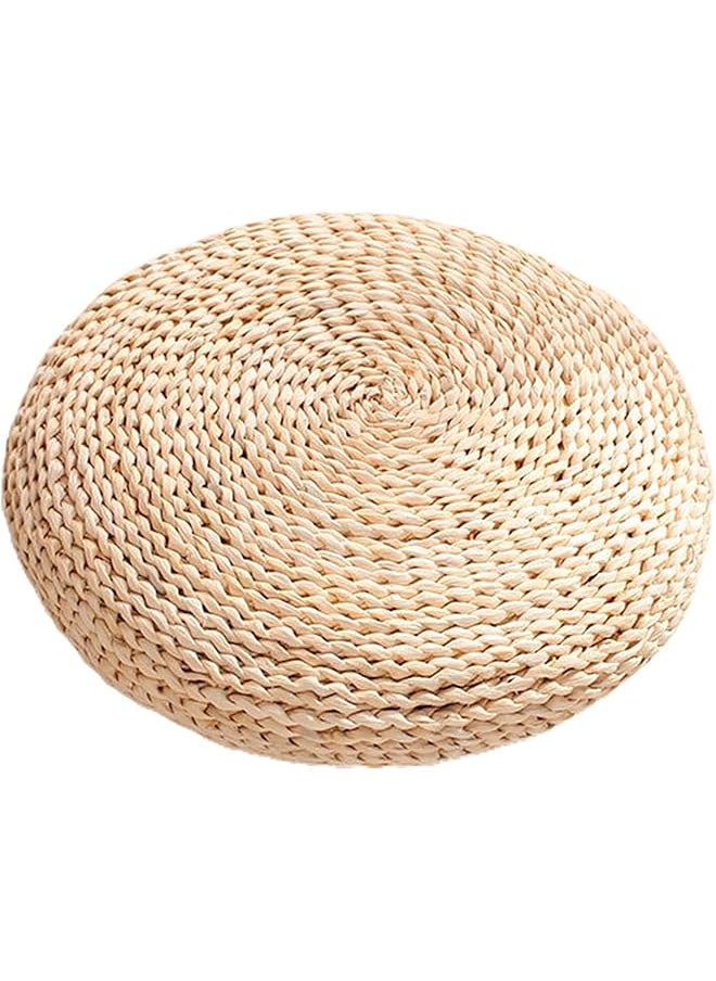 Sitting Cushion Round Straw Weave Handmade Floor Pouf Soft Widely Applied Flexible 30 * 30cm