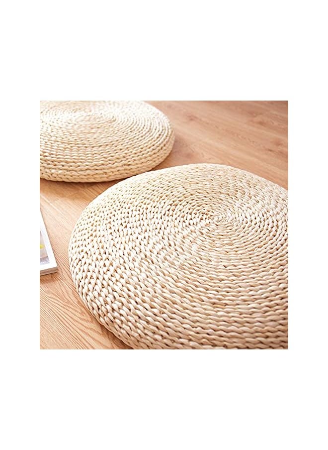 Sitting Cushion Round Straw Weave Handmade Floor Pouf Soft Widely Applied Flexible 30 * 30cm