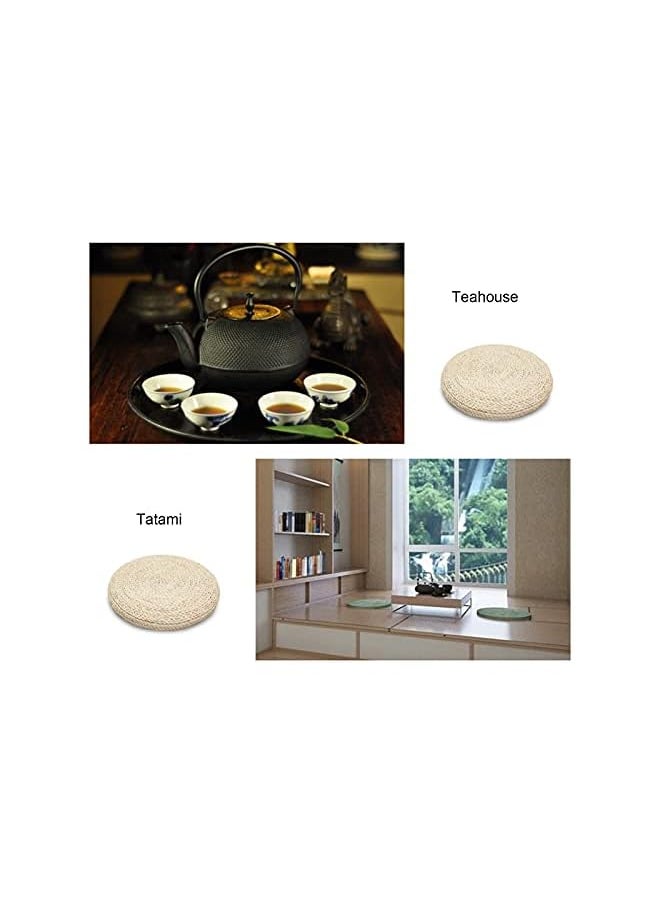 Sitting Cushion Round Straw Weave Handmade Floor Pouf Soft Widely Applied Flexible 30 * 30cm