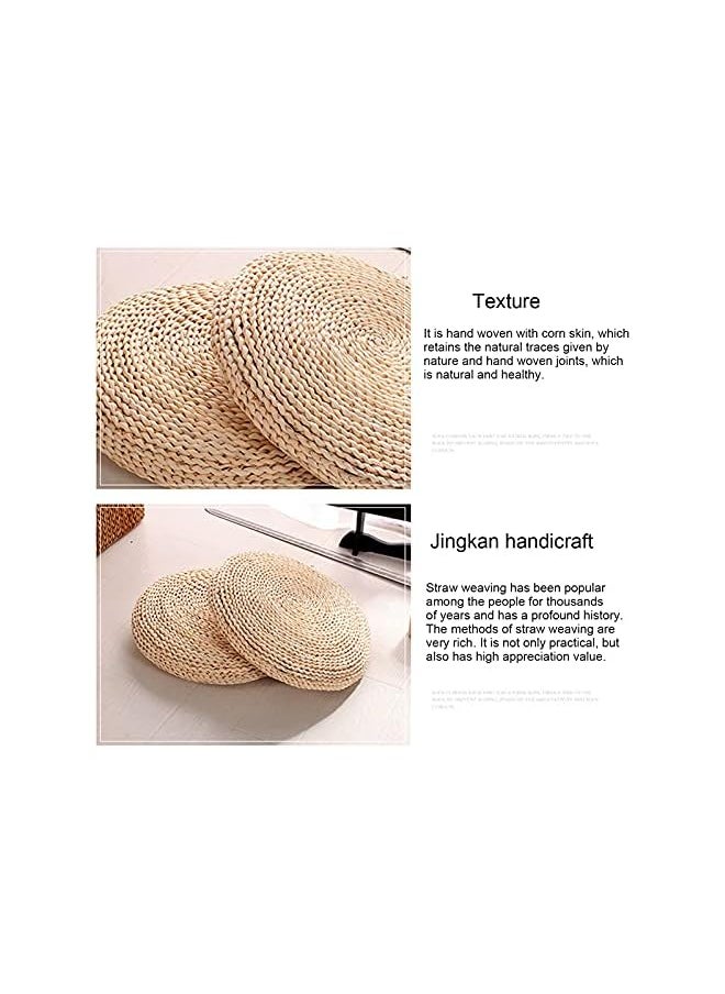 Sitting Cushion Round Straw Weave Handmade Floor Pouf Soft Widely Applied Flexible 30 * 30cm