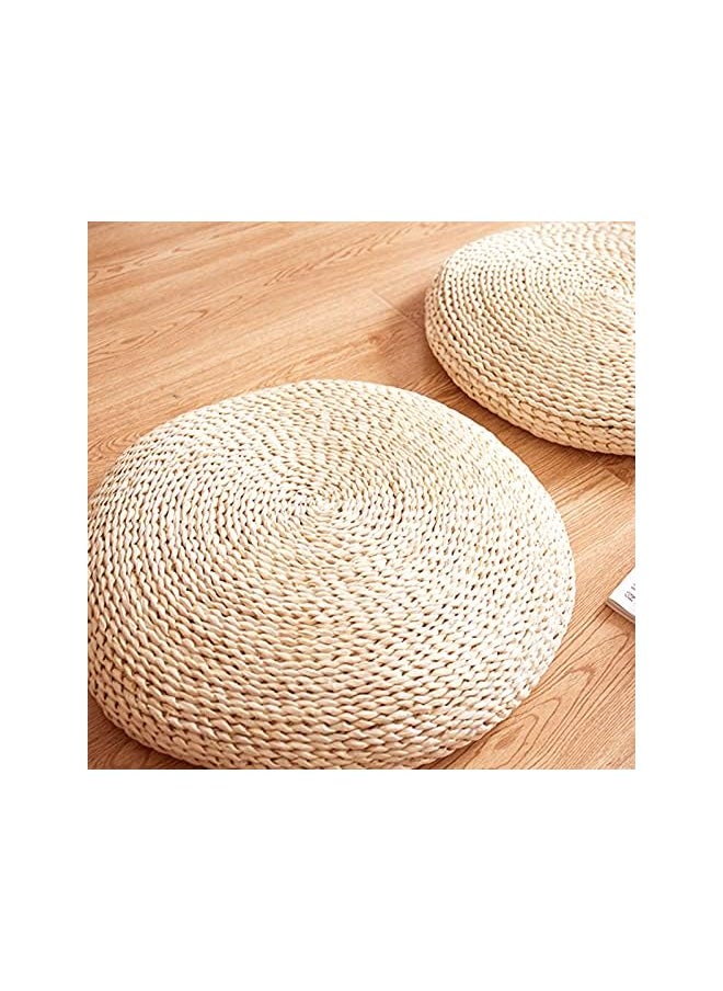 Sitting Cushion Round Straw Weave Handmade Floor Pouf Soft Widely Applied Flexible 30 * 30cm