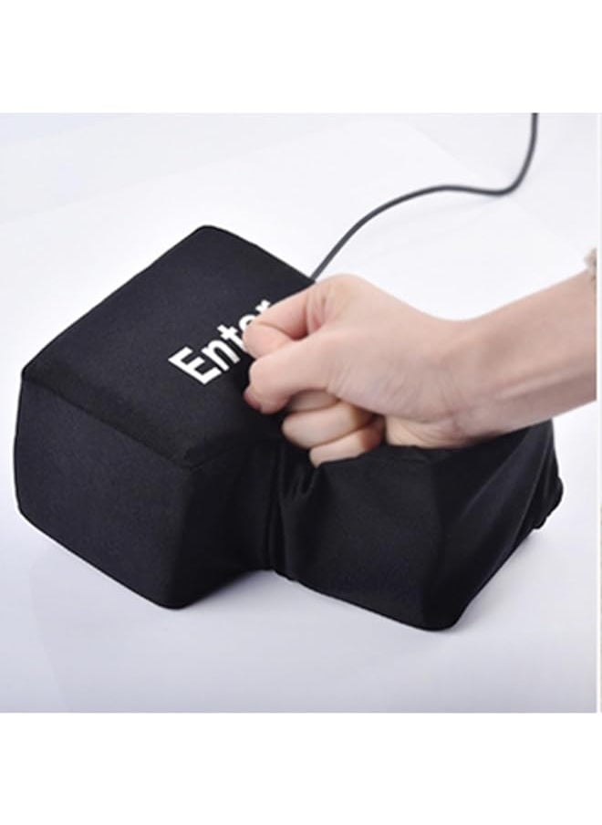 Anti-Stress Toy Pillow, Giant Enter USB Key Relieve Stress Toy, Connected to Computer, Creative Super Sized 3D Enter Key Soft Toy, Suitable for Desktop, Bed, Office
