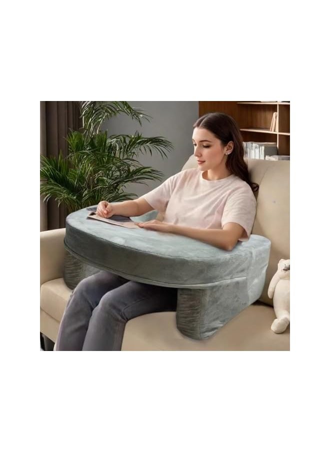 Reading Pillow for Gaming with Large Arm Rest - Ergonomic Sofa Bed Couch Laptop Desk