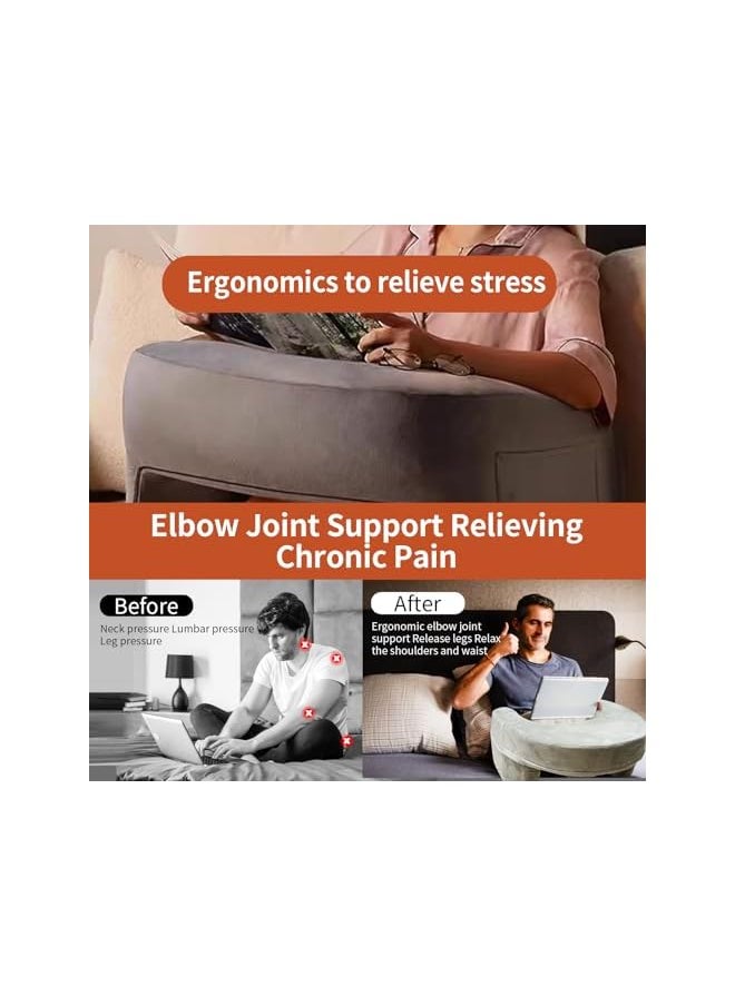 Reading Pillow for Gaming with Large Arm Rest - Ergonomic Sofa Bed Couch Laptop Desk