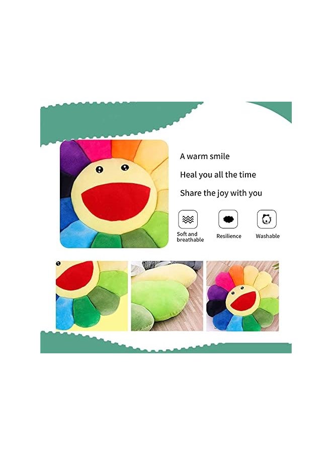 Floor Pillows for Kids Reading Book, Gaint Sunflower Pillows, Flower Floor Cushions Kids Chair Cushion for Kids Reading Book (Colorful, 43 cm)
