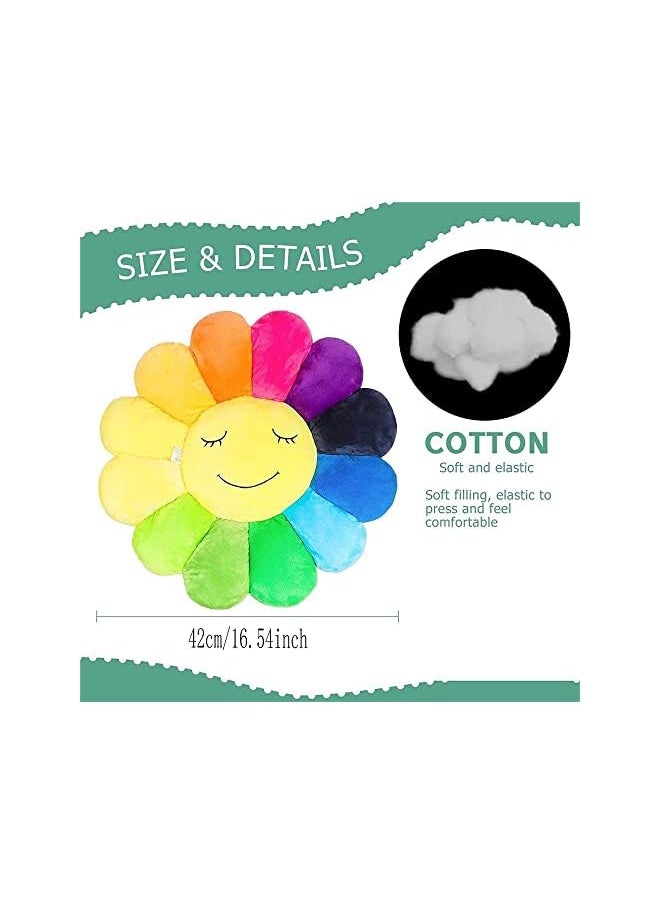 Floor Pillows for Kids Reading Book, Gaint Sunflower Pillows, Flower Floor Cushions Kids Chair Cushion for Kids Reading Book (Colorful, 43 cm)