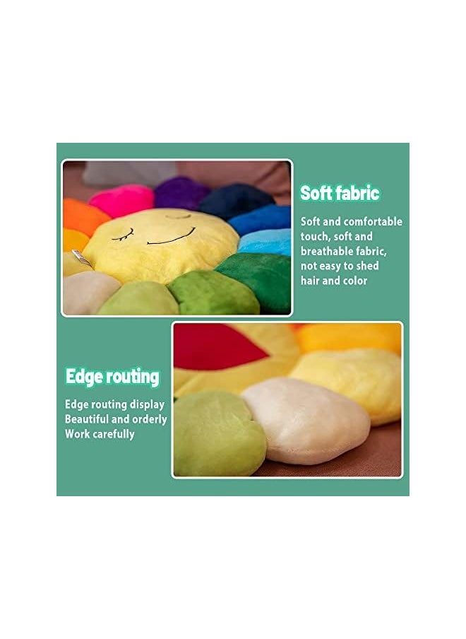Floor Pillows for Kids Reading Book, Gaint Sunflower Pillows, Flower Floor Cushions Kids Chair Cushion for Kids Reading Book (Colorful, 43 cm)