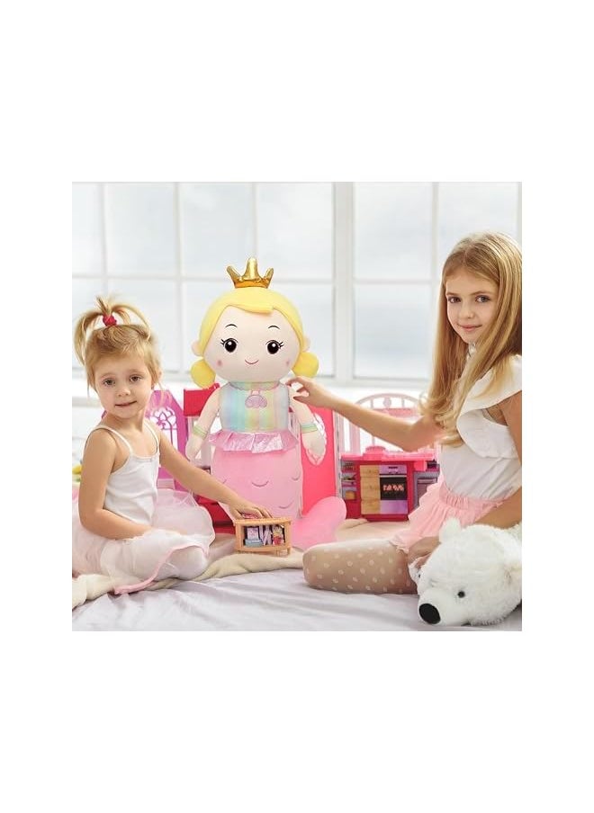 50cm Mermaid Plush Toy – Soft Cuddly Pillow, Cute Stuffed Cushion for Girls, Fluffy Mermaid Doll, Sleeping Companion, Kawaii Throw Pillow, Gift for Kids & Adults, Nursery & Bedroom Decor