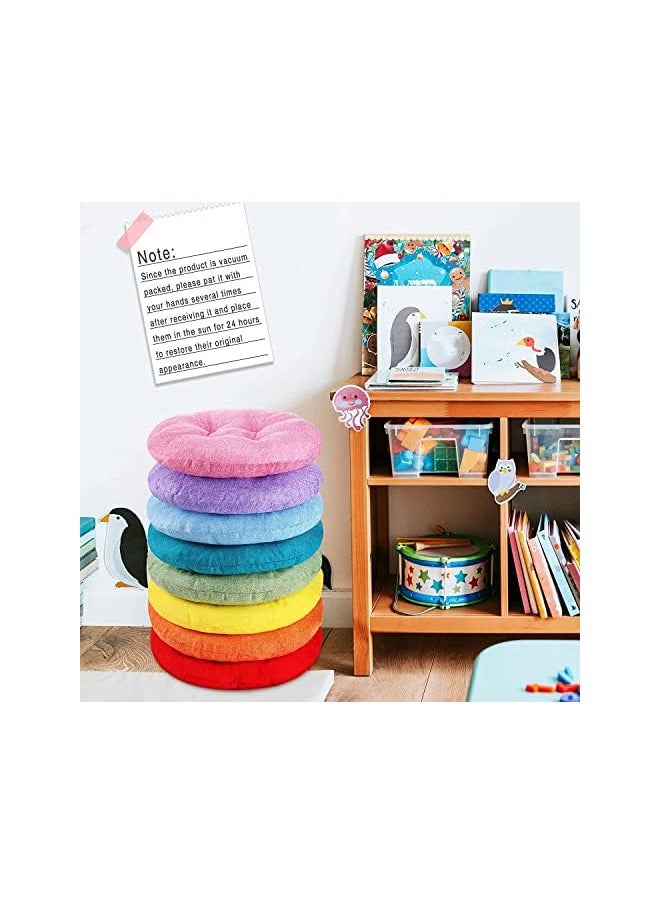 8 Pieces 15 Inch Round Floor Cushions for Kids and Toddlers, Flexible Seating for Classroom Furniture,Daycare,Yoga and Meditation, Multicolor,40 * 40 * 9cm