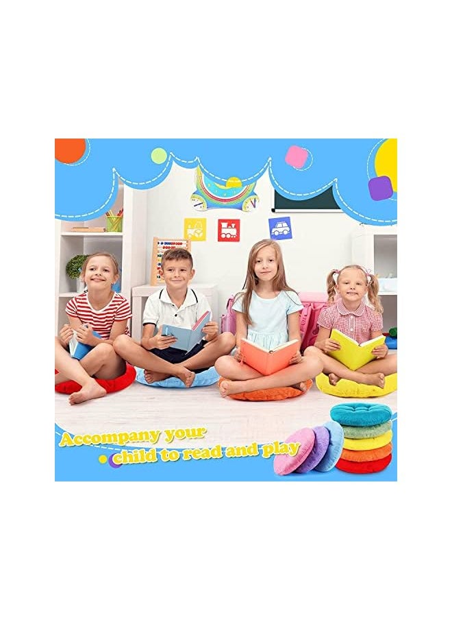 8 Pieces 15 Inch Round Floor Cushions for Kids and Toddlers, Flexible Seating for Classroom Furniture,Daycare,Yoga and Meditation, Multicolor,40 * 40 * 9cm