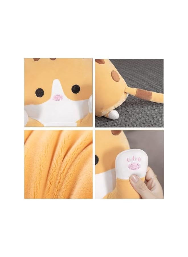 Cat Cuddly Toy Soft Long Pillow Giant XXL Kawaii Large Plush Toy Cute Side Sleeper Plushie (Orange, 50 cm)