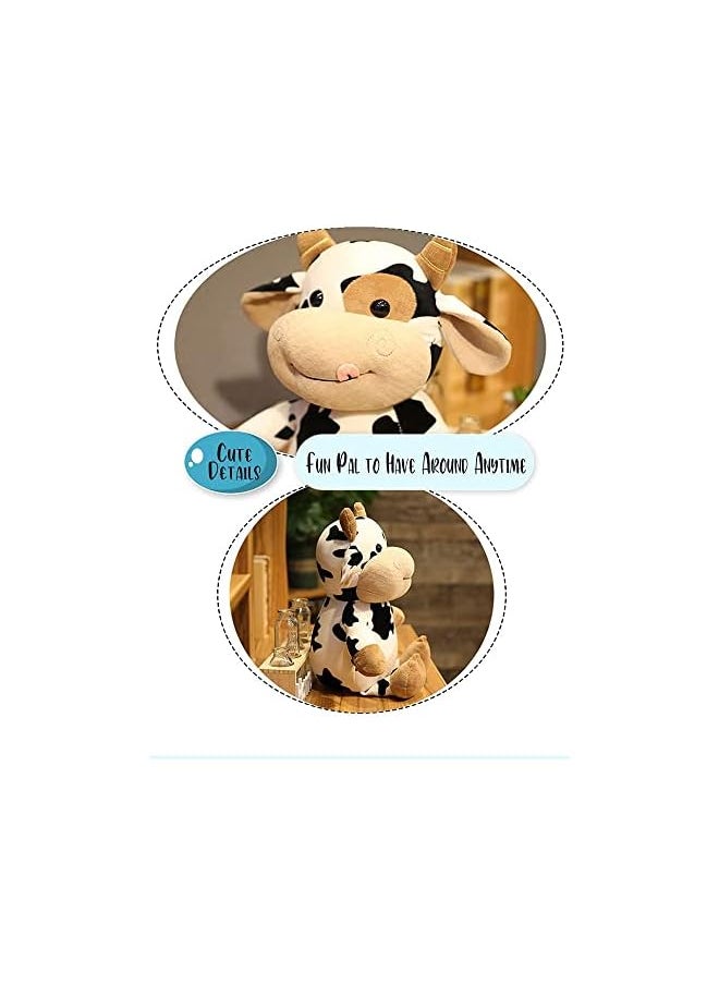 cow plush toy,16 inch stuffed animal throw plushie pillow doll,soft fluffy friend hugging cushion-present for every age and occasion