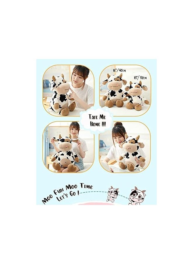 cow plush toy,16 inch stuffed animal throw plushie pillow doll,soft fluffy friend hugging cushion-present for every age and occasion