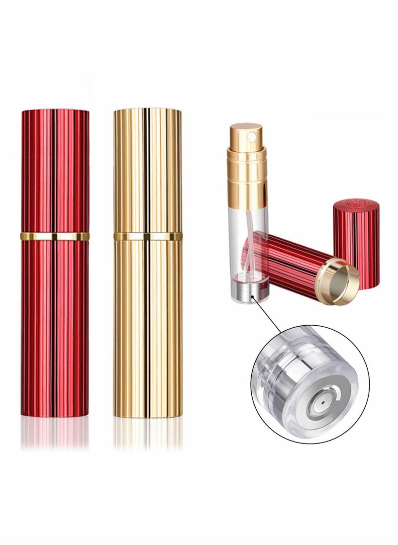 2 Pack 5ml Portable Mini Perfume Atomizer with Aluminum Alloy Shell - Travel-Friendly and Refillable Fragrance Spray Bottles