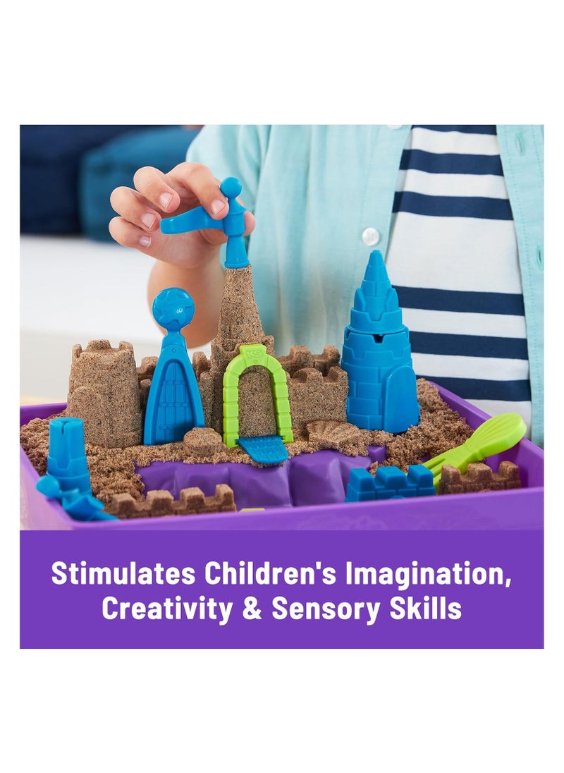 Kinetic Sand, Deluxe Beach Castle Playset with 2.5lbs of Beach Sand, Includes Molds and Tools