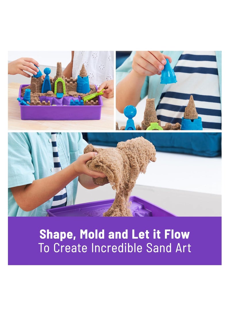 Kinetic Sand, Deluxe Beach Castle Playset with 2.5lbs of Beach Sand, Includes Molds and Tools