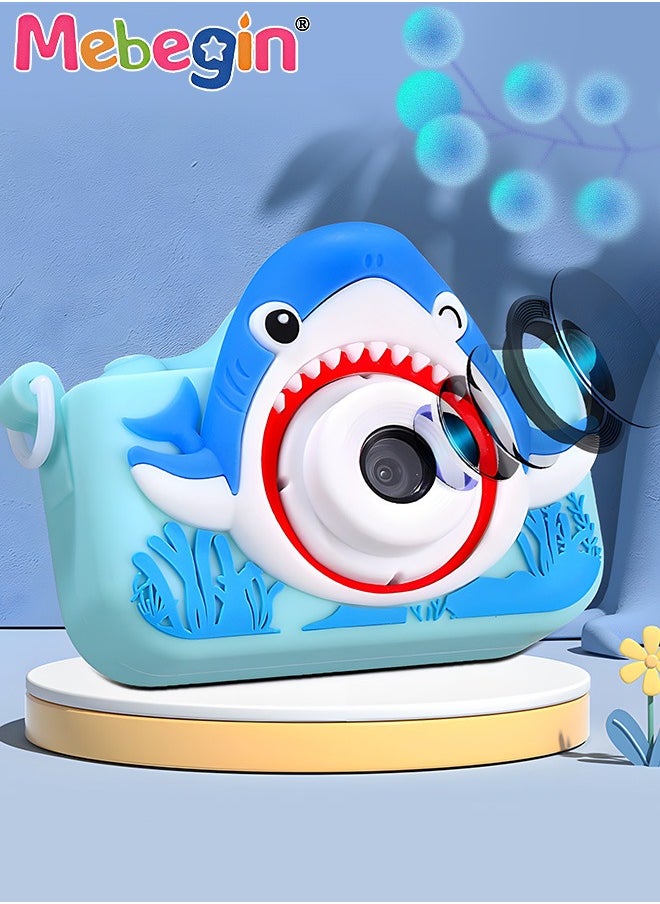 Shark Shape Kids Toy Camera for Kids 1080P HD Toddler Digital Video Camera with 16G SD Card,Portable HD 48 Million Pixels Kids Selfie Camera Perfect Birthday Gifts Blue