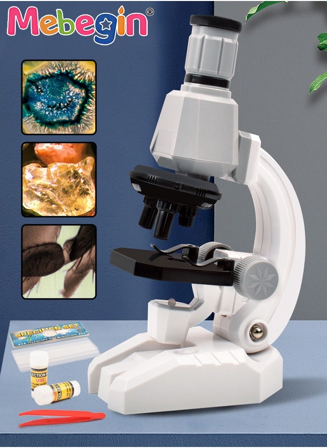 10 Pcs Microscope Kit, Beginner Metal Microscope Kit with Mobile Phone Holder, Complete Science Kit, Laboratory and Esperiment Kit with 1200X Microscope, Educational and Scientific Toys for Kids Age