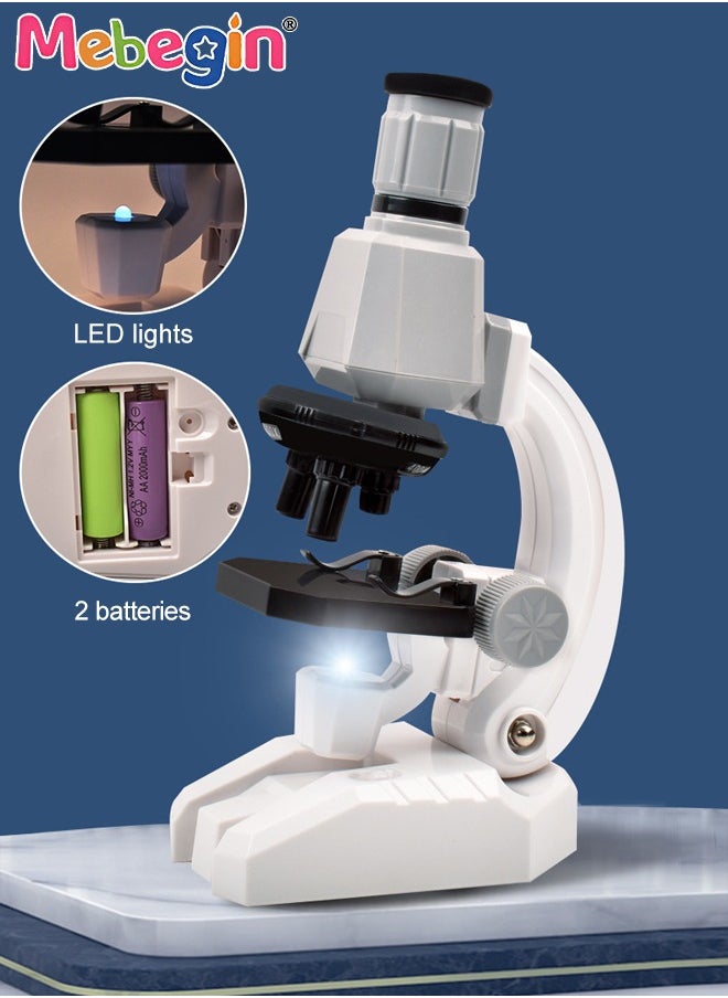 10 Pcs Microscope Kit, Beginner Metal Microscope Kit with Mobile Phone Holder, Complete Science Kit, Laboratory and Esperiment Kit with 1200X Microscope, Educational and Scientific Toys for Kids Age