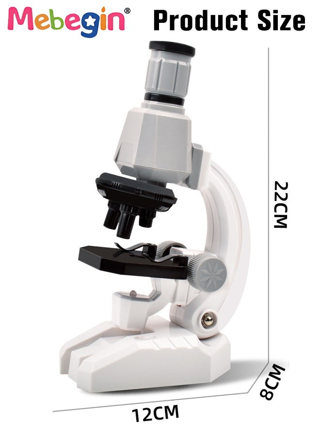 10 Pcs Microscope Kit, Beginner Metal Microscope Kit with Mobile Phone Holder, Complete Science Kit, Laboratory and Esperiment Kit with 1200X Microscope, Educational and Scientific Toys for Kids Age