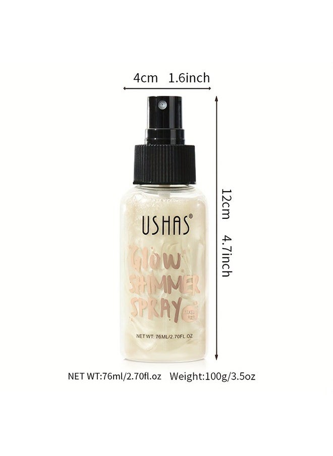 Glow Shimmer Spray - Shimmer Body Oil Liquid Easy to Push Away Natural Moisture Glitter Face Brightening Glow Pearl Highlighter Illuminator Shine Contouring Makeup for Face and Body #01