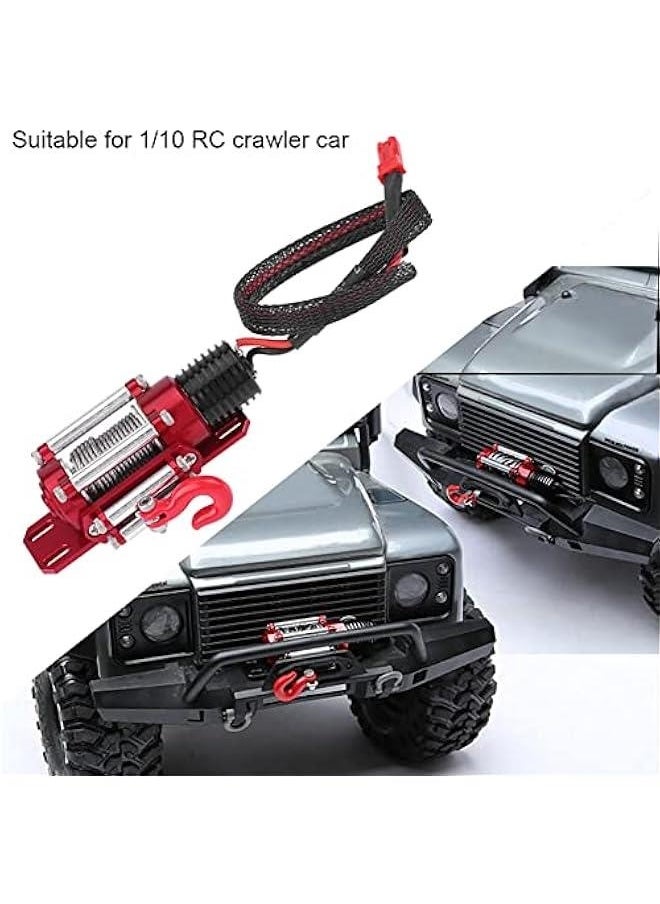 1/10 Scale RC Model Vehicle Caterpillar Car Accessory Metal Winch with Remote Control