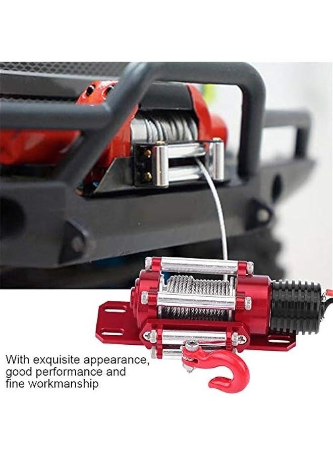 1/10 Scale RC Model Vehicle Caterpillar Car Accessory Metal Winch with Remote Control