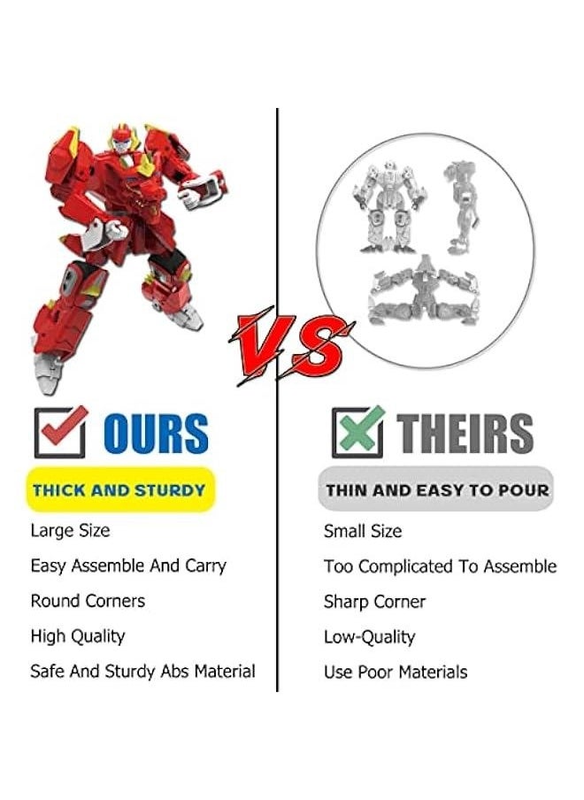 Animal Transforming Robot Toys Kirin Action Figure for Kids 10-in Deformation Robot for Boys  Girls Ages 6-12 (Red)