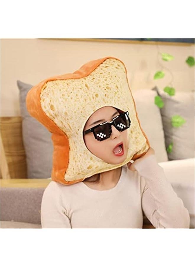 2023 Cute Toast Hat Plush Bread Dress Up Cap Mask for   Party Costume (White)