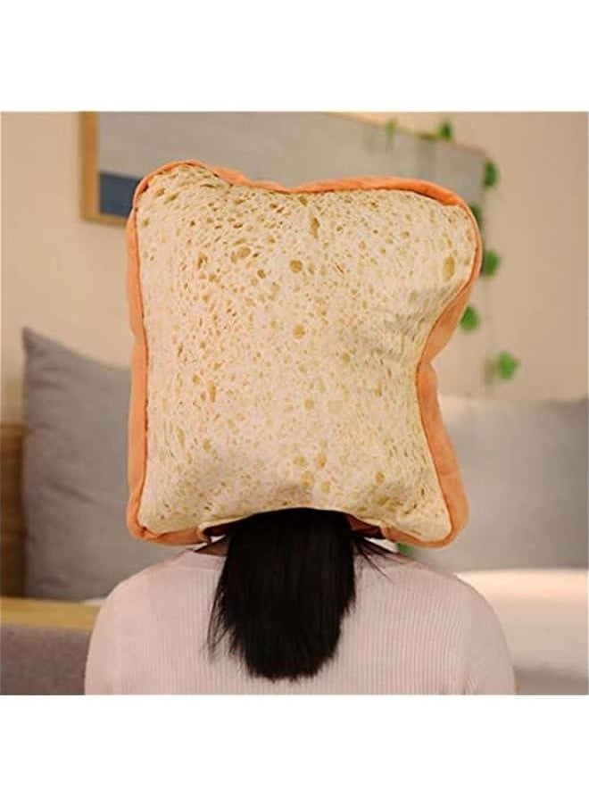 2023 Cute Toast Hat Plush Bread Dress Up Cap Mask for   Party Costume (White)