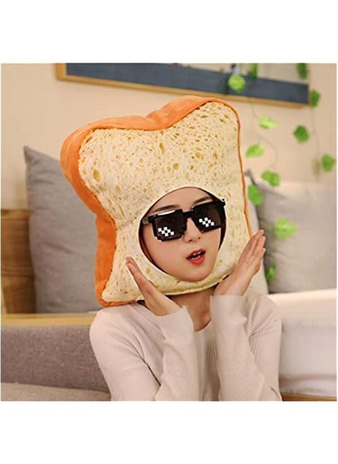 2023 Cute Toast Hat Plush Bread Dress Up Cap Mask for   Party Costume (White)