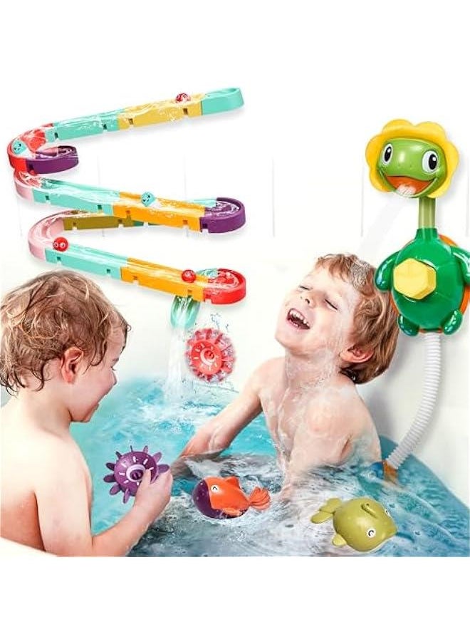 Bath Toys,Bathtub Toy with Shower,Fishing Game for Toddlers,  Cup Bath Toys, Bathtub Toys Ball Slide Track for Toddles and Babies,  Birthday Gift for Boys Girls