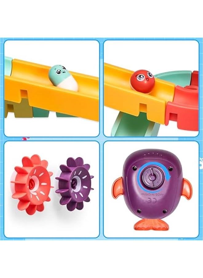 Bath Toys,Bathtub Toy with Shower,Fishing Game for Toddlers,  Cup Bath Toys, Bathtub Toys Ball Slide Track for Toddles and Babies,  Birthday Gift for Boys Girls