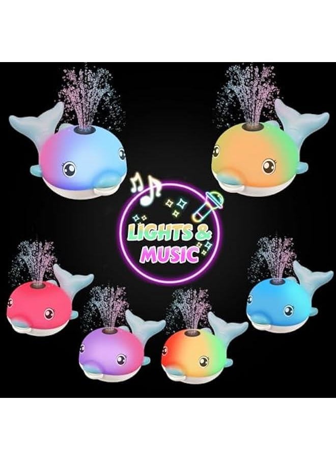 Baby Bath Toys, 2025 Upgraded Magnetic Charging Toddler Bath Toys for Kids Ages 1-3, Light Up Dolphin Bath Toy Sprinkler, Birthday Gifts Infant Baby Toys 6-12-18 Months- Blue