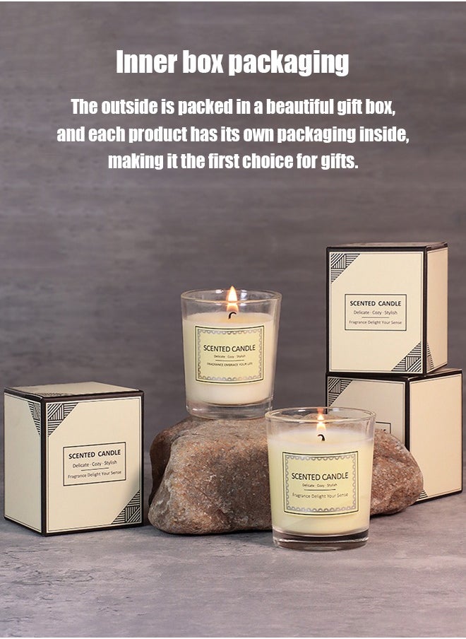 3-pack Scented Candles Gift Set High-end Gift Box,3 Pack Aromatherapy Candle for Home Scented,Natual Soy Candles Gifts for Anniversary, Birthday, Mother's Day, Bath,Spa, Meditation