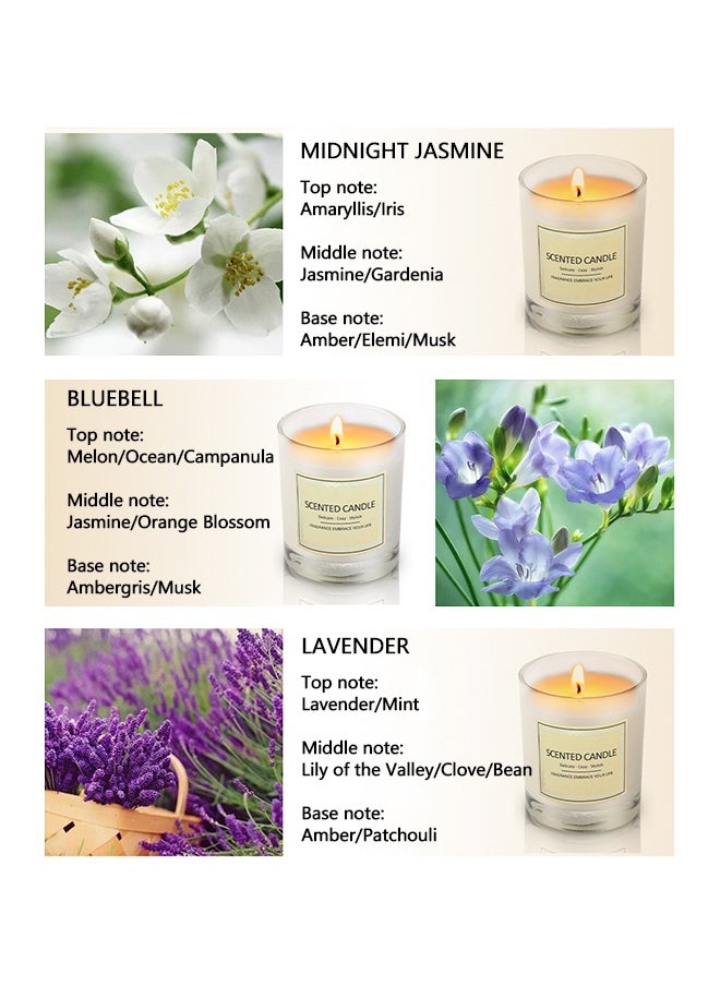 3-pack Scented Candles Gift Set High-end Gift Box,3 Pack Aromatherapy Candle for Home Scented,Natual Soy Candles Gifts for Anniversary, Birthday, Mother's Day, Bath,Spa, Meditation
