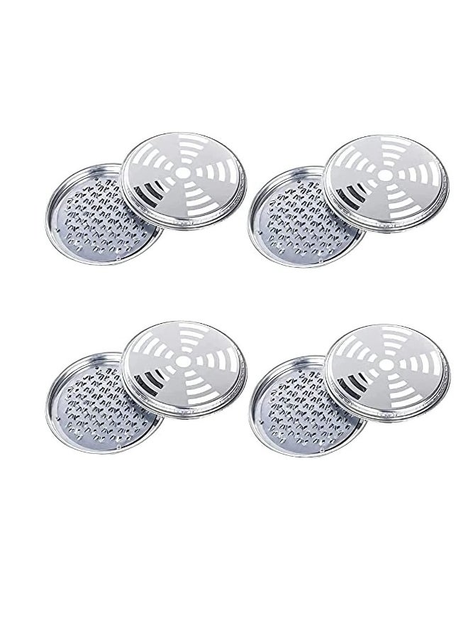 Mosquito Coil Holder with Cover Coil Incense Burner with Cover Metal Mosquito Sandalwood Tin for Home and Outdoor(4 PCS)